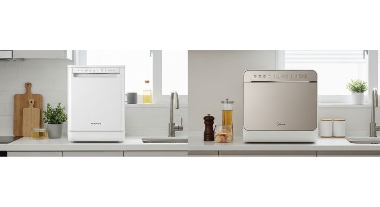 쿠쿠 더 슬림 6인용 vs 마이디어 자동문열림 6인용, 신혼집 식기세척기라면?