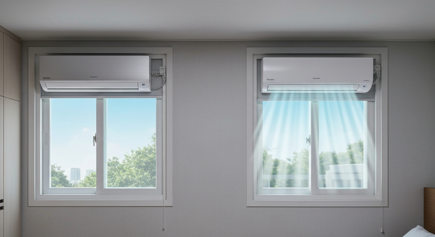 창문형 에어컨 비교 히어로 이미지